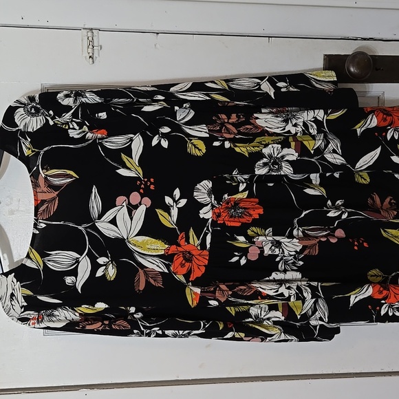 FREE PEOPLE BELLA Floral Black Women's Top TUNIC DRESS SIZE SMALL - Picture 5 of 7